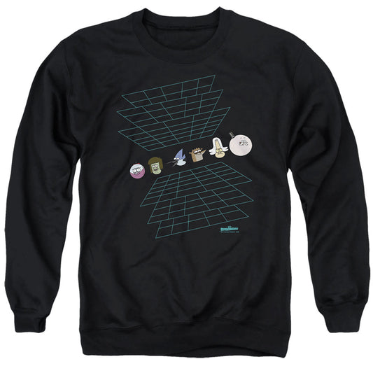 The Regular Show Regular Grid Mens Crewneck Sweatshirt Black Officially Licensed