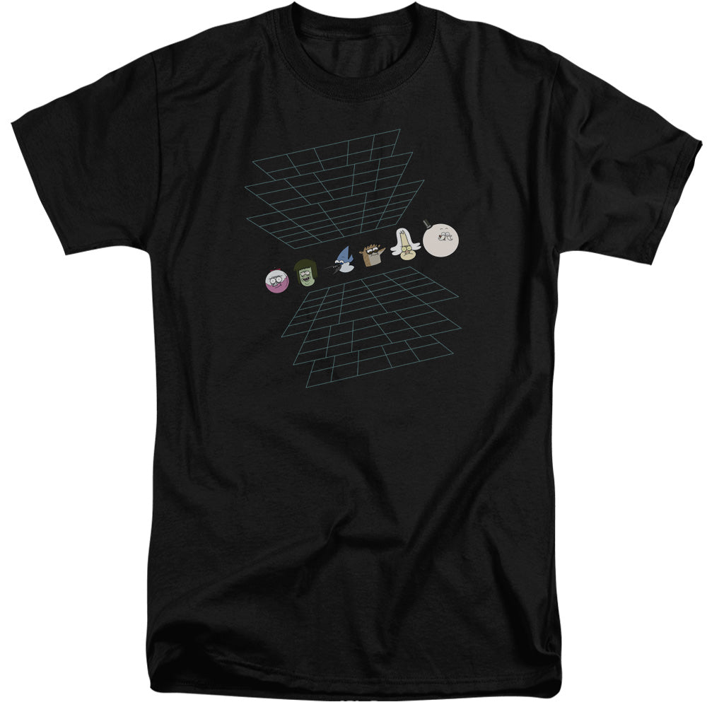 The Regular Show Regular Grid Mens Tall T Shirt Black Officially Licensed