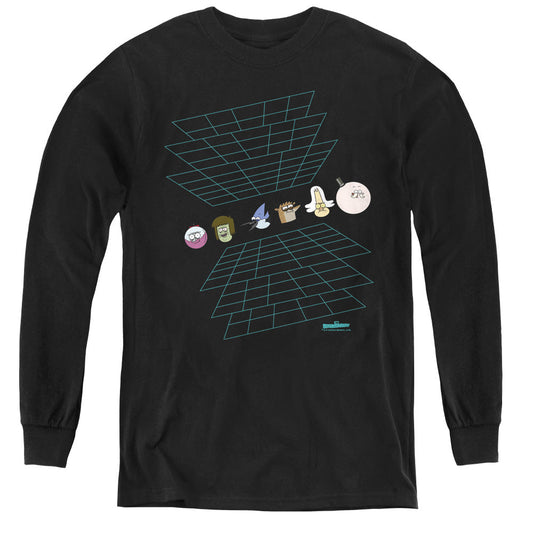 The Regular Show Regular Grid Long Sleeve Kids Youth T Shirt Black Officially Licensed