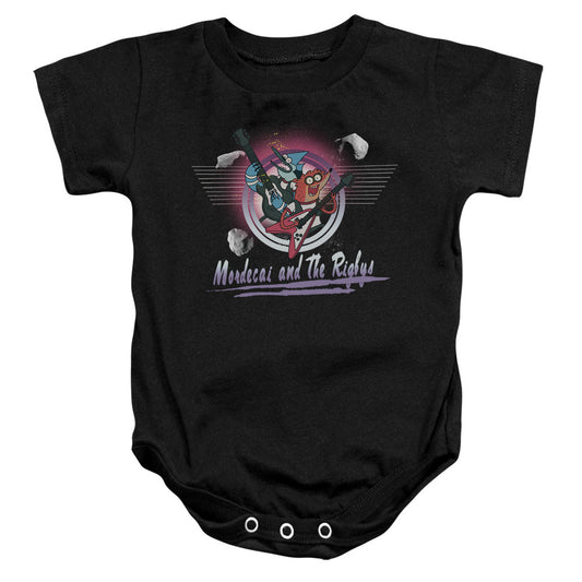 The Regular Show Mordecai & the Rigbys Infant Baby Snapsuit Black Officially Licensed