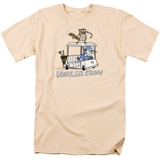 Regular Show Golf Cart Mens T Shirt Cream Officially Licensed