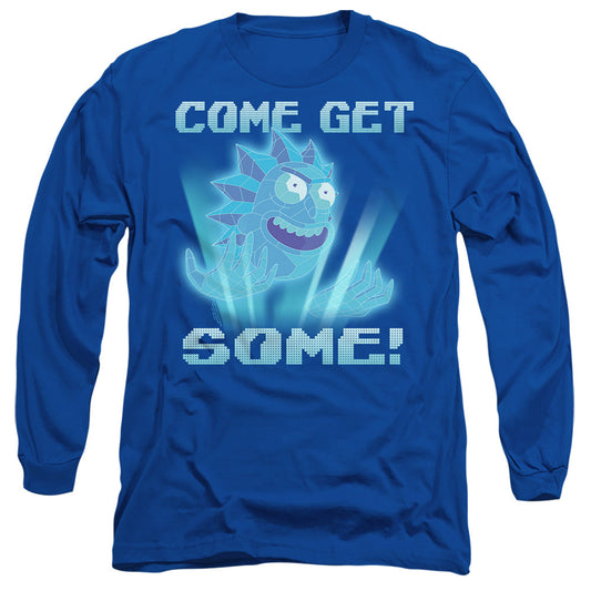 Rick And Morty Come Get Some Mens Long Sleeve Shirt Royal Officially Licensed