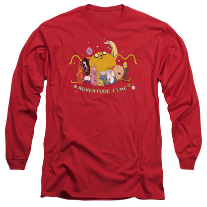 Adventure Time Outstretched Mens Long Sleeve Shirt Red Officially Licensed