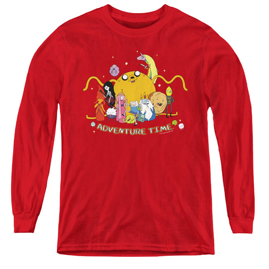 Adventure Time Outstretched Long Sleeve Kids Youth T Shirt Red Officially Licensed