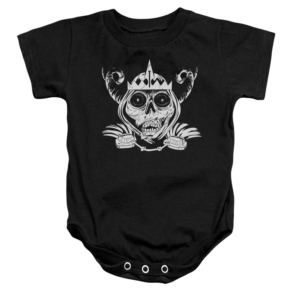 Adventure Time Skull Face Infant Baby Snapsuit Black Officially Licensed