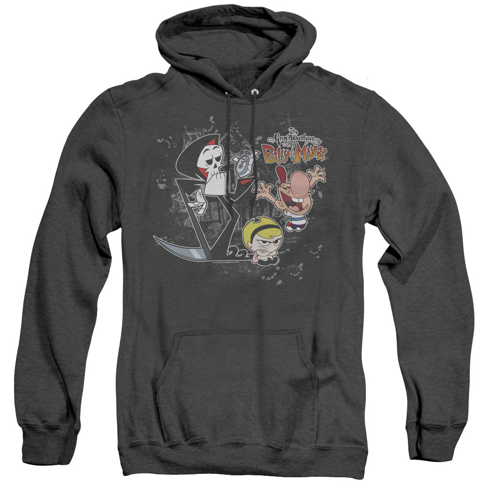 Billy & Mandy Splatter Cast Heather Mens Hoodie Black Officially Licensed