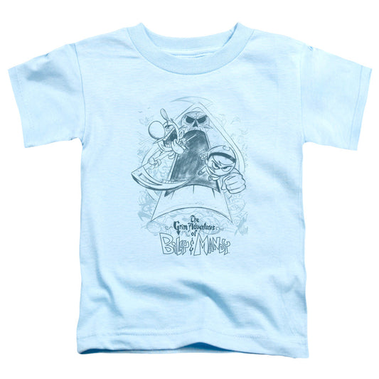 Grim Adventures of Billy & Mandy Sketched Toddler Kids Youth T Shirt Light Blue Officially Licensed