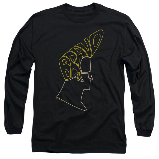 Johnny Bravo Bravo Hair Mens Long Sleeve Shirt Black Officially Licensed Officially Licensed