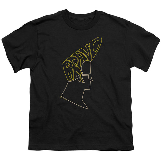 Johnny Bravo Bravo Hair Kids Youth T Shirt Black Officially Licensed
