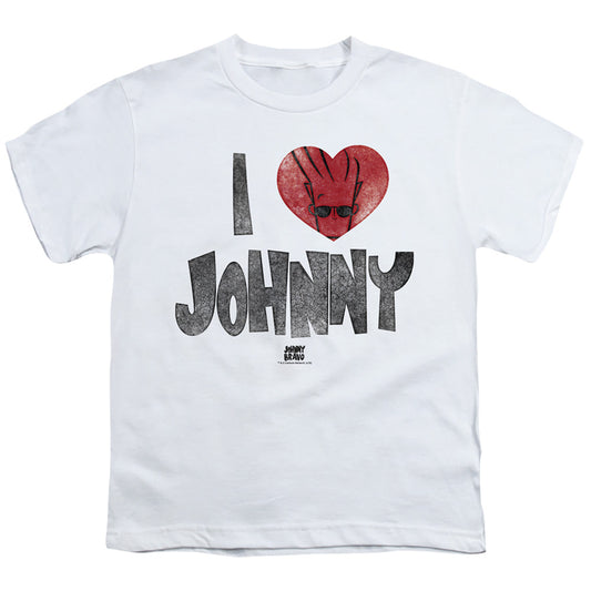 Johnny Bravo I Heart Johnny Kids Youth T Shirt White Officially Licensed