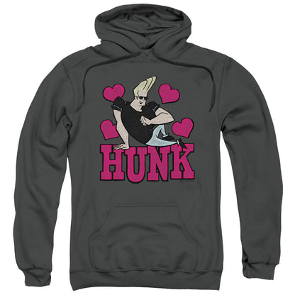 Johnny Bravo Hunk Mens Hoodie Charcoal Officially Licensed