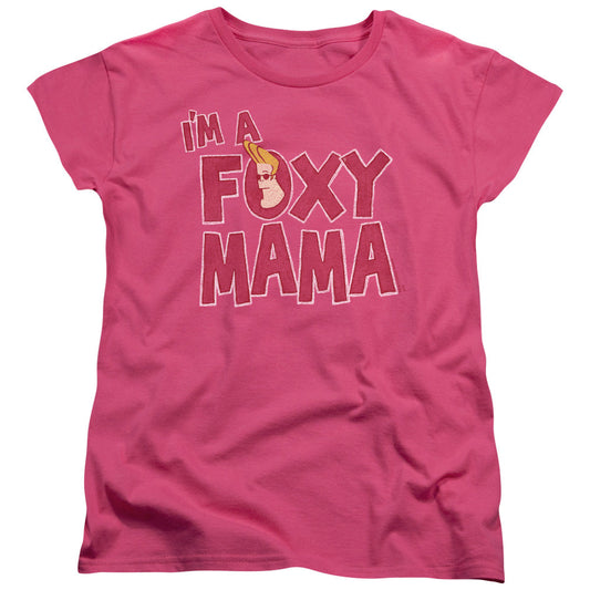 Johnny Bravo Foxy Mama Womens T Shirt Hot Pink Officially Licensed