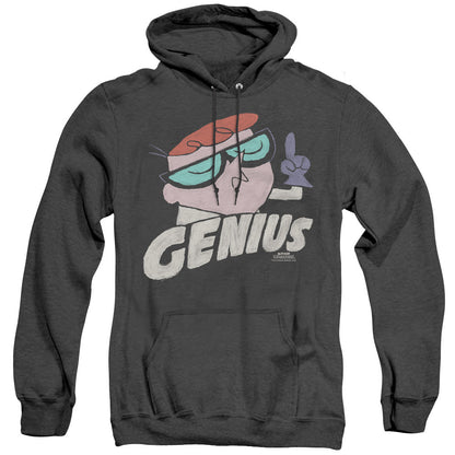 Dexters Laboratory Genius Mens Heather Hoodie Black Officially Licensed
