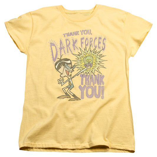 Dexters Laboratory Dark Forces Womens T Shirt Banana Officially Licensed