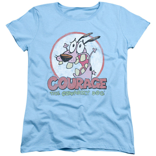 Courage the Cowardly Dog Vintage Courage Womens T Shirt Light Blue Officially Licensed