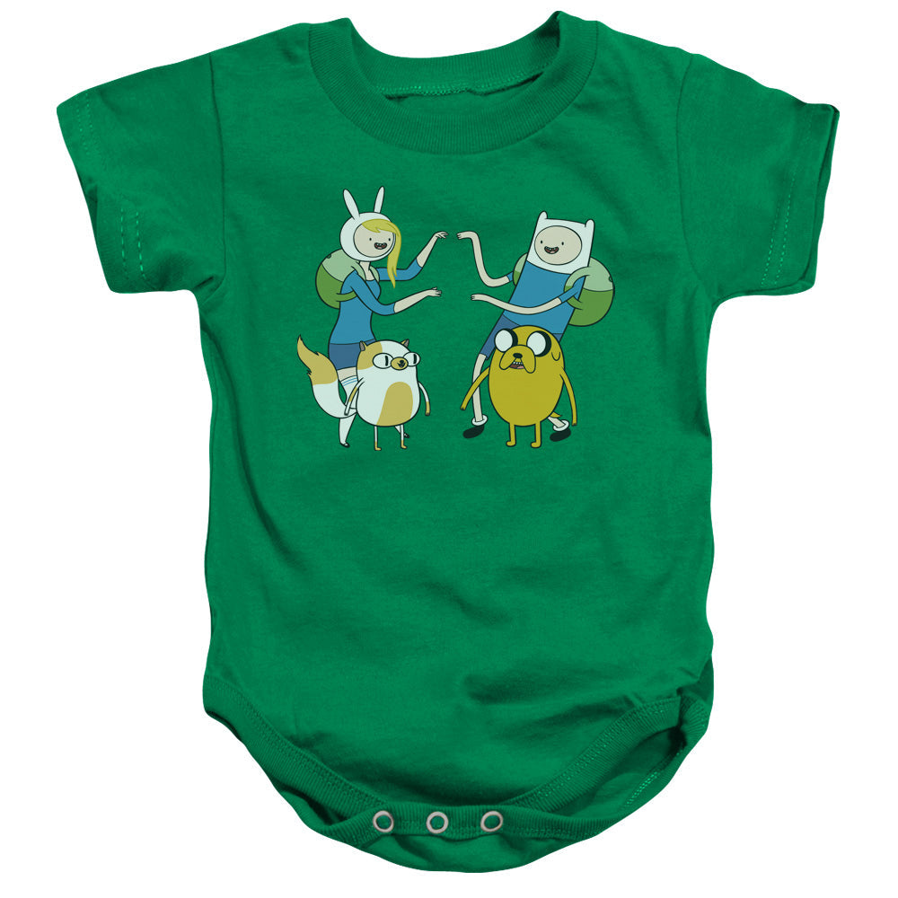 Adventure Time Meet Up Infant Baby Snapsuit Kelly Green Officially Licensed