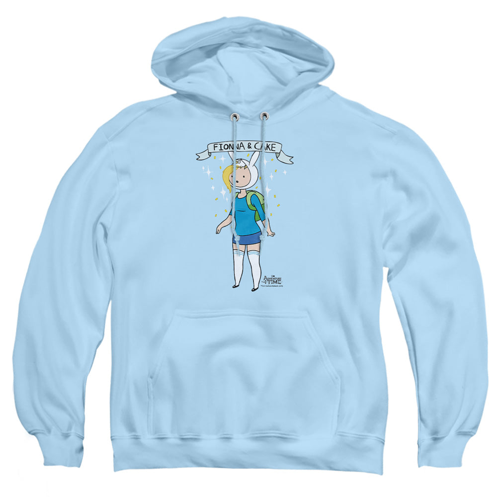 Adventure Time Fionna & Cake Mens Hoodie Light Blue Officially Licensed