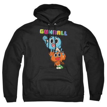 Amazing World Of Gumball Gumball Spray Mens Hoodie Black Officially Licensed