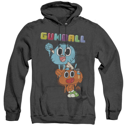 Amazing World Of Gumball Gumball Spray Heather Mens Hoodie Black Officially Licensed