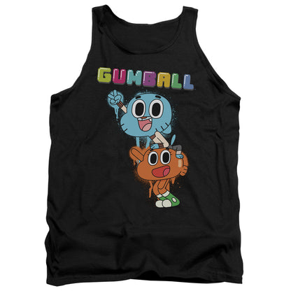 Amazing World Of Gumball Gumball Spray Mens Tank Top Shirt Black Officially Licensed
