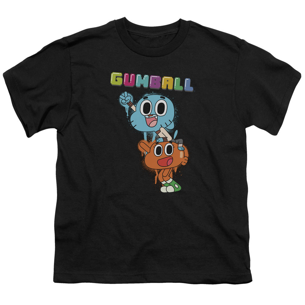 Amazing World of Gumball Gumball Spray Kids Youth T Shirt Black Officially Licensed