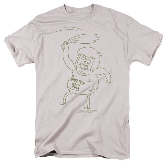 Regular Show Sdcc 2013 Muscle Man Mens T Shirt Silver Officially Licensed