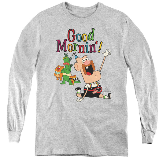 Uncle Grandpa Good Mornin Long Sleeve Kids Youth T Shirt Athletic Heather Officially Licensed
