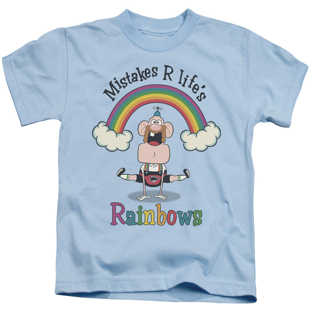Uncle Grandpa Lifes Rainbows Juvenile Kids Youth T Shirt Light Blue Officially Licensed