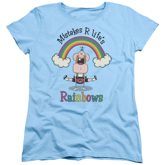 Uncle Grandpa Lifes Rainbows Womens T Shirt Light Blue Officially Licensed