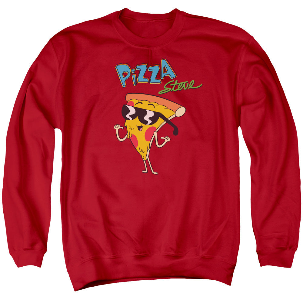 Uncle Grandpa Pizza Steve Mens Crewneck Sweatshirt Red Officially Licensed