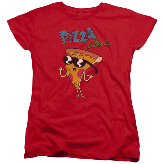 Uncle Grandpa Pizza Steve Womens T Shirt Red Officially Licensed