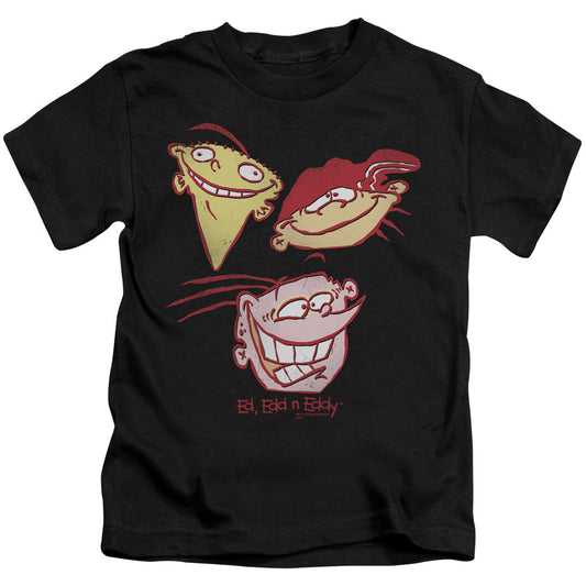 Ed Edd N Eddy Three Heads Juvenile Kids Youth T Shirt Black Officially Licensed