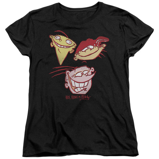 Ed Edd N Eddy Three Heads Womens T Shirt Black Officially Licensed