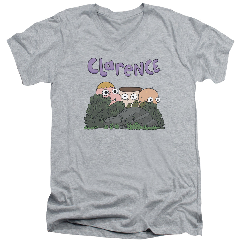 Clarence Gang Mens Slim Fit V Neck T Shirt Athletic Heather Officially Licensed