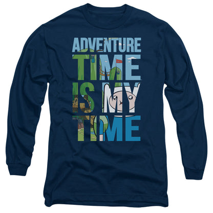 Adventure Time My Time Mens Long Sleeve Shirt Navy Officially Licensed