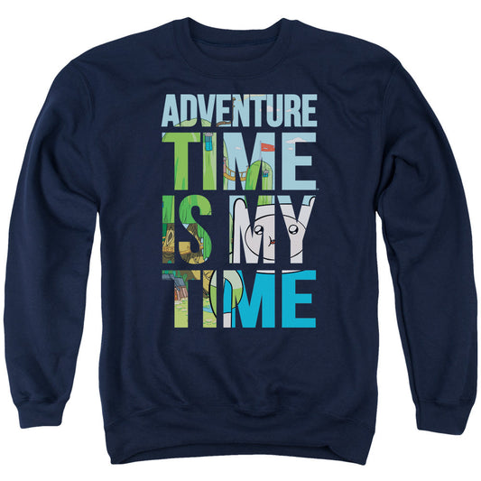 Adventure Time My Time Mens Crewneck Sweatshirt Navy