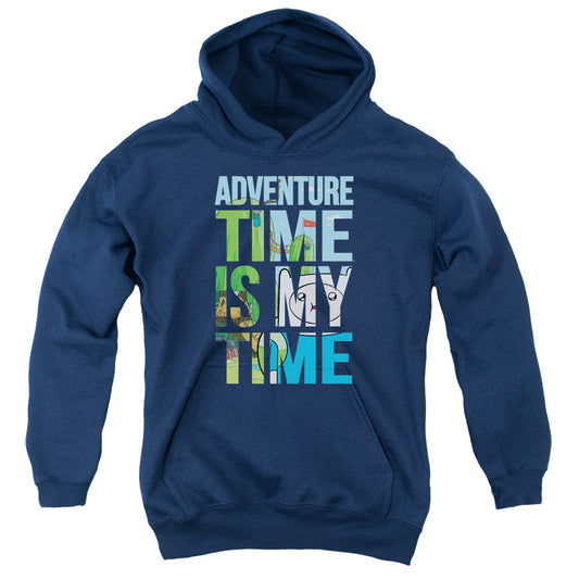 Adventure Time My Time Kids Youth Hoodie Navy Blue Officially Licensed