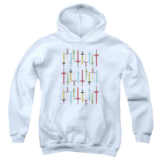 Adventure Time Swords Kids Youth Hoodie White Officially Licensed