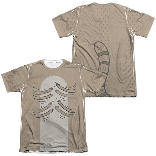 Regular Show Hamboning Front Back Print-Mens Poly Cotton T Shirt-White