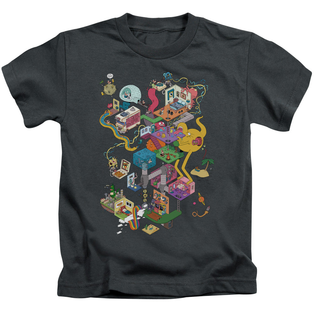 Uncle Grandpa Inside the Rv Juvenile Kids Youth T Shirt Charcoal Officially Licensed
