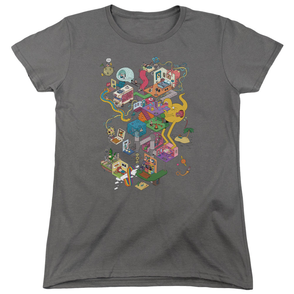 Uncle Grandpa Inside the Rv Womens T Shirt Charcoal Officially Licensed