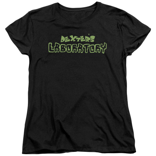 Dexters Laboratory Dexters Logo Womens T Shirt Black Officially Licensed