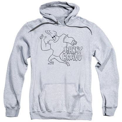 Johnny Bravo Jb Line Art Mens Hoodie Athletic Heather Officially Licensed