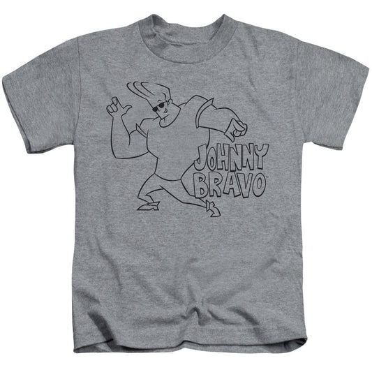 Johnny Bravo Jb Line Art Juvenile Kids Youth T Shirt Athletic Heather Officially Licensed