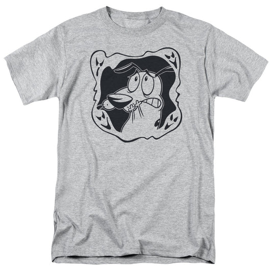 Courage The Cowardly Dog Ghost Frame Mens T Shirt Athletic Heather Officially Licensed