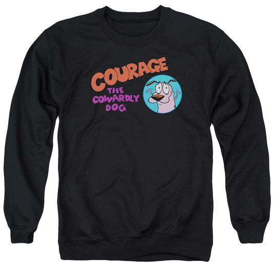 Courage The Cowardly Dog Courage Logo Mens Crewneck Sweatshirt Black Officially Licensed