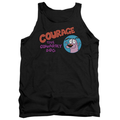 Courage The Cowardly Dog Courage Logo Mens Tank Top Shirt Black Officially Licensed