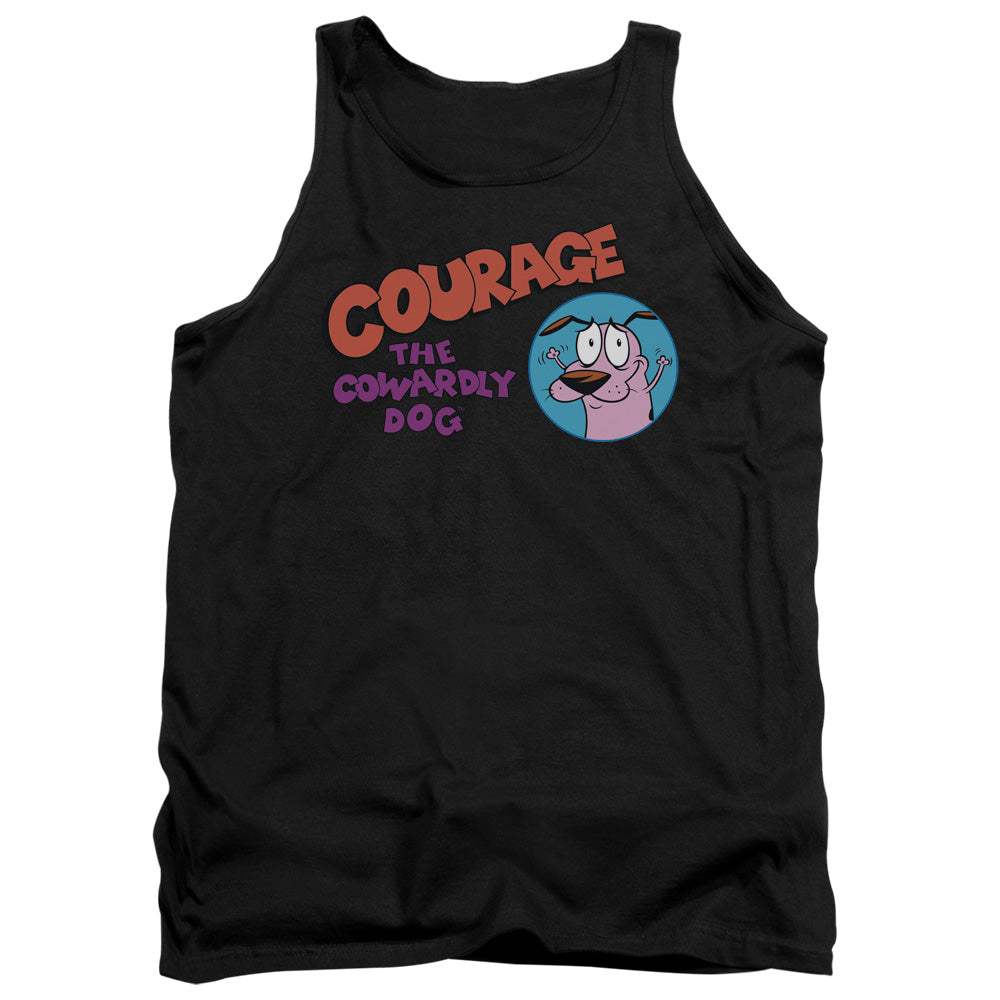 Courage The Cowardly Dog Courage Logo Mens Tank Top Shirt Black Officially Licensed