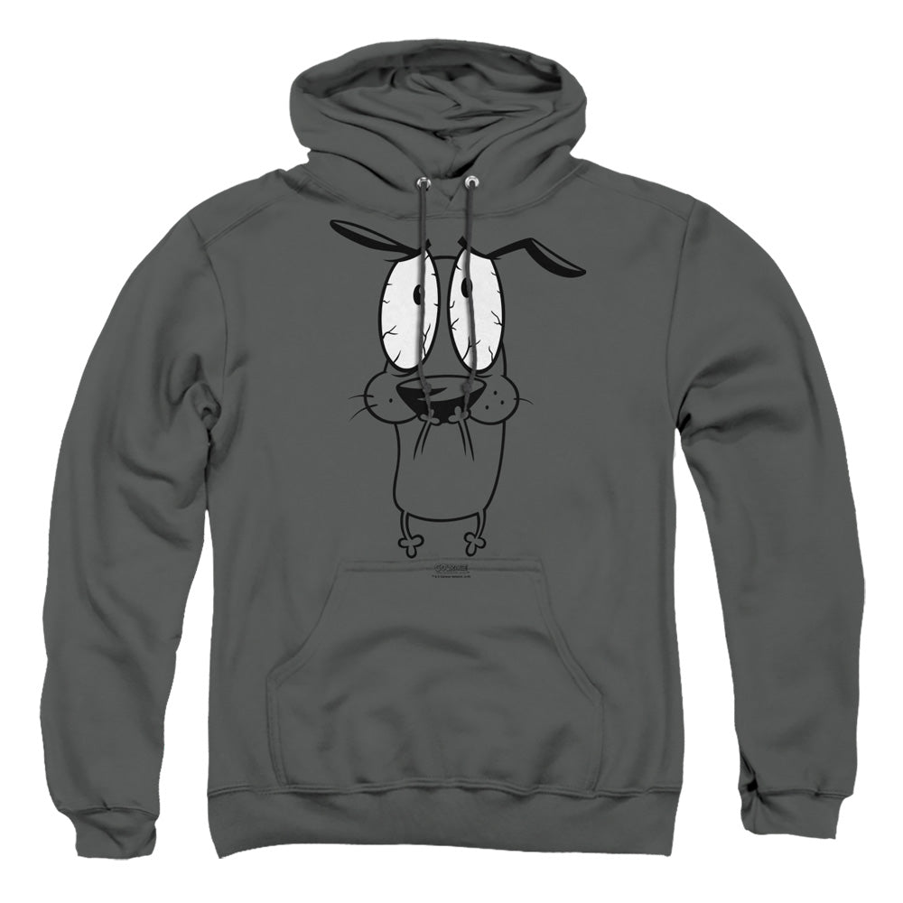 Courage The Cowardly Dog Scared Mens Hoodie Charcoal Officially Licensed