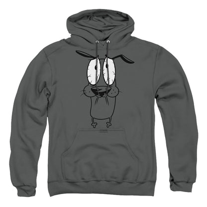 Courage The Cowardly Dog Scared Mens Hoodie Charcoal Officially Licensed